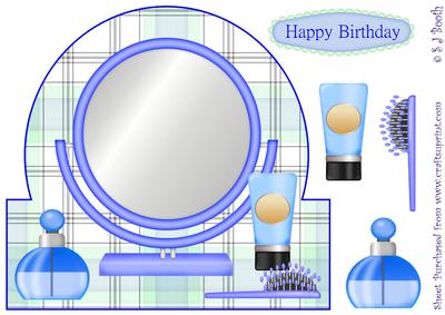 Shaped Card Front with Mirror Blue