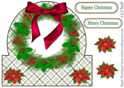 Wreath Large Shaped Card Front