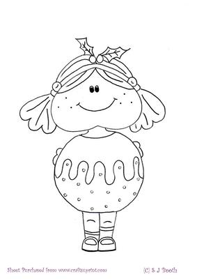 Xmas Pud Maggie Digital Stamp