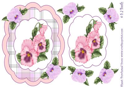 Pink Pansy Shaped Card Front