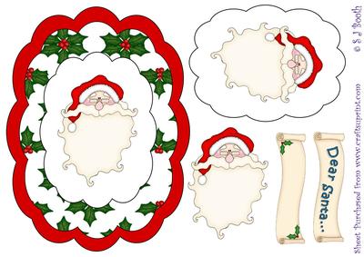 Santa Shaped Card Front