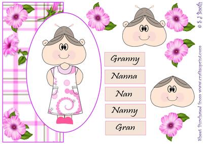 Granny/nanny with Petunias