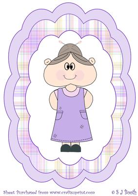 Nanny Large Shaped Topper - Purple