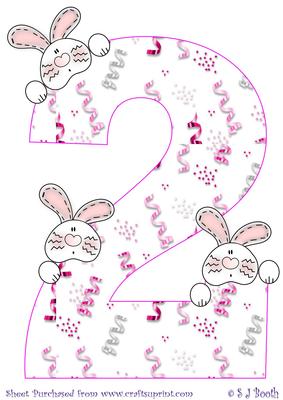Bunny 2 Large Topper - Pink