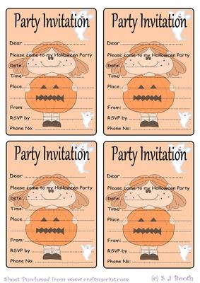 Pumpkin Maggie Halloween Party Invites