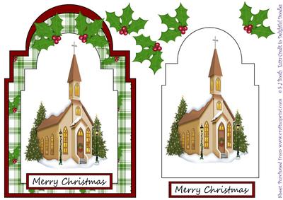Church Christmas Shaped Card Front