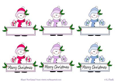 Snow People Toppers/tags