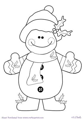 Christmas Snowman Digital Stamp