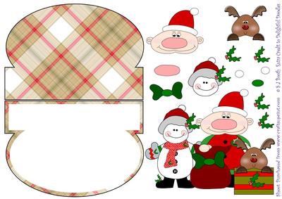 Elf, Reindeer, Snowman Shaped Front