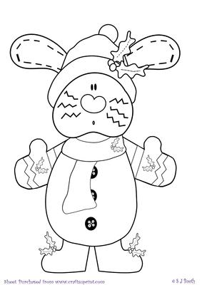 Christmas Bunny Digital Stamp