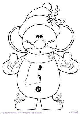 Christmas Mouse Digital Stamp