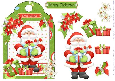 Dear Santa Shaped Card Front