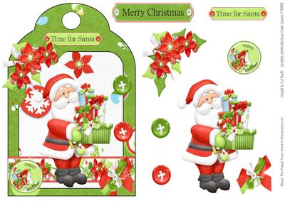 Time for Santa - Shaped Card Front