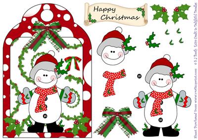 Christmas Snowman - Shaped Card Front