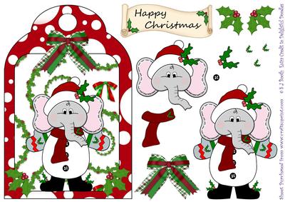 Christmas Ellie - Shaped Card Front