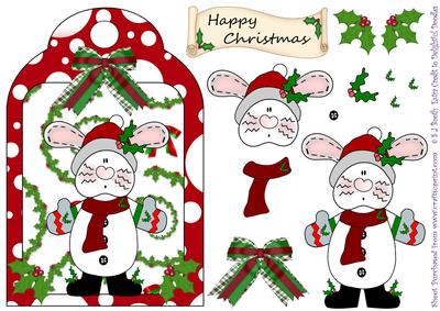 Christmas Bunny - Shaped Card Front