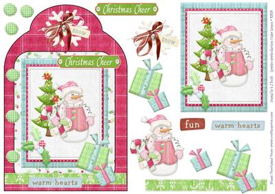 Pink Snowman Christmas Cheer