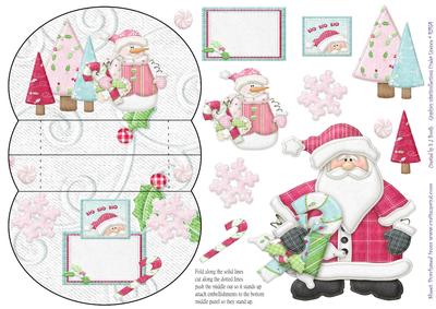 Father Christmas Pink 3D Mini Stepper