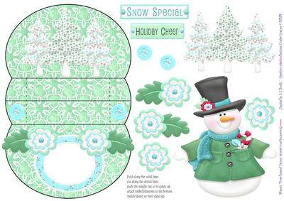 Snowman Green 3D Mini Stepper
