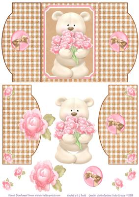 Teddy with Flowers Mini Gatefold