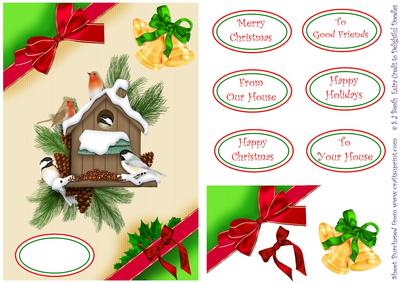 Christmas Bird Box Card Front