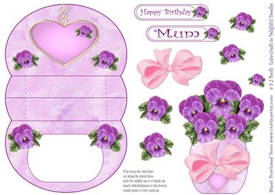 Pansy Vase Mum or Birthday 3D Mini Stepper