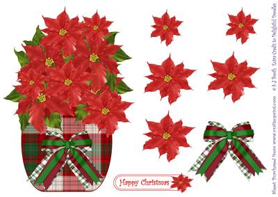 Poinsettia Vase Shaped Card