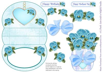 Blue Pansies Mothers Day or Birthda 3D Mini Stepper