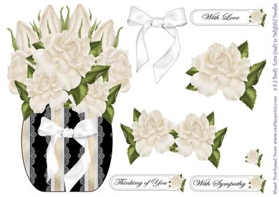 White Roses in a Vase Sympathy