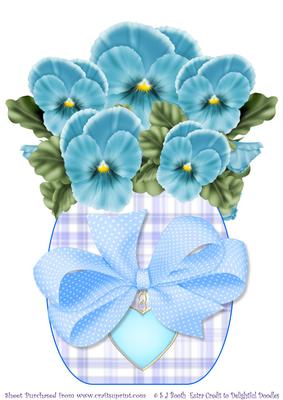 Blue Pansies in a Vase Large