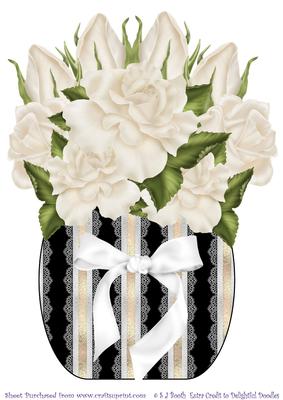 White Roses in a Vase Large