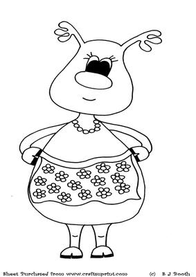 Mrs Reindeer Digital Stamp