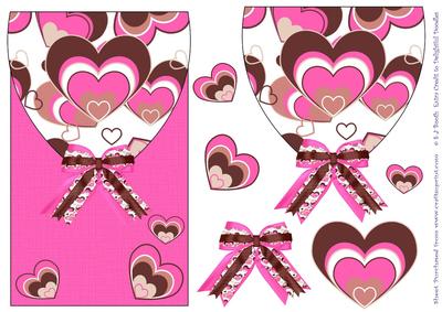 Pink Hearts Envelope Card Front