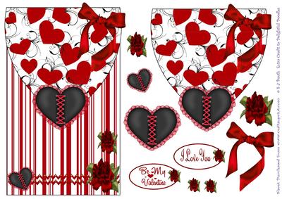 Valentine Hearts Envelope Card Front