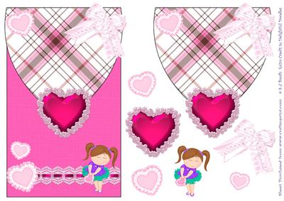 Valentine Girl Envelope Card Front