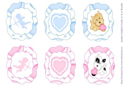 Pink and Blue Valentine Toppers