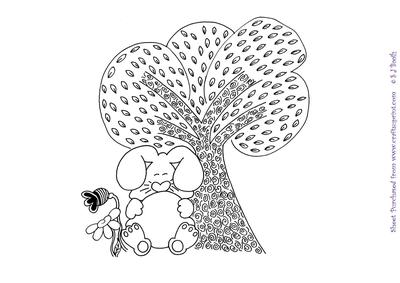 Bunny Sleeping Digital Stamp