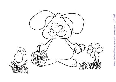 Bunny Egg Hunt Digital Stamp