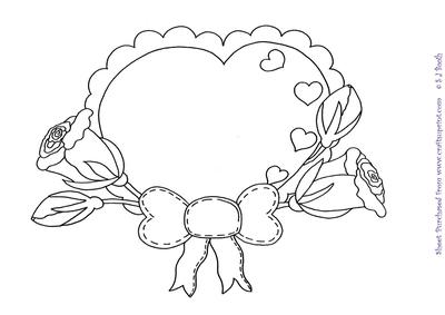 Heart and Flowers Digital Stamp