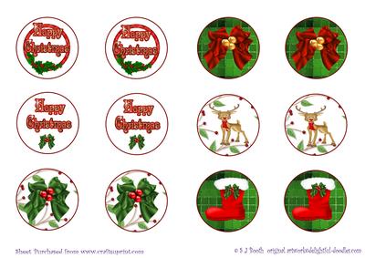 Cupcake Toppers - Christmas Green