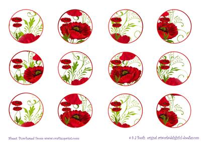 Cupcake Toppers - Poppies