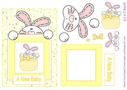 Bunny in a Boottee Bunny Card - Lemon