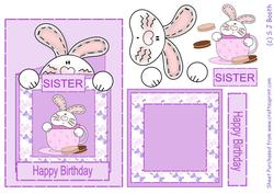 Bunny in a Teacup Birthday Sister - Purple
