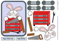 Bunny with Tools - Fathers Day, Birthday