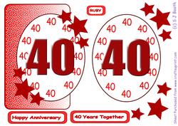 40th Anniversary Ruby Red Card Front