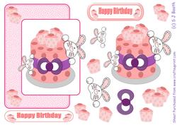 Bunny Wants the Cake Birthday Card Front