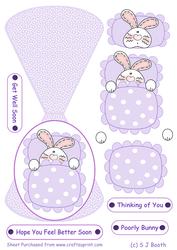 Get Better Soon Bunny Wobble Card