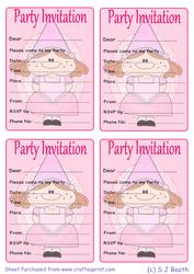 Princess Maggie Birthday Invite - Pink