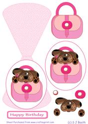 Puppy Patch in a Pink Handbag Birthday Wobble