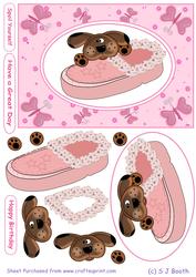 Puppy Patch and Slipper Card Front